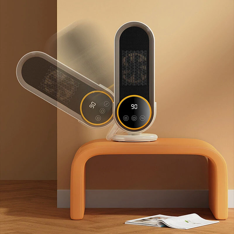 (image for) 1200W Remote Control Electric Heater Portable with LED Disaplay Desktop Fan Heater Ceramic Heating Warm Air Blower Home Office Warmer Machine for Winter